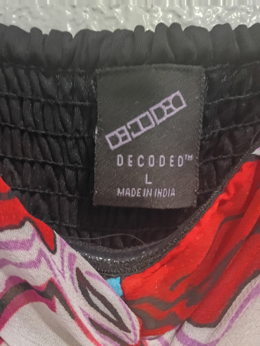 Decoded Colorful High-Low Maxi Skirt - Multicolor Abstract Print - Picture 3 of 4